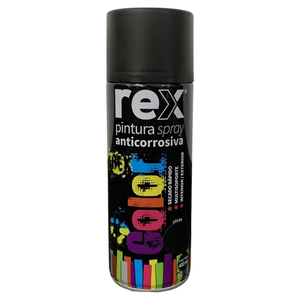 Rex Pintura Spray Anticorrosiva Color (Negro) 1