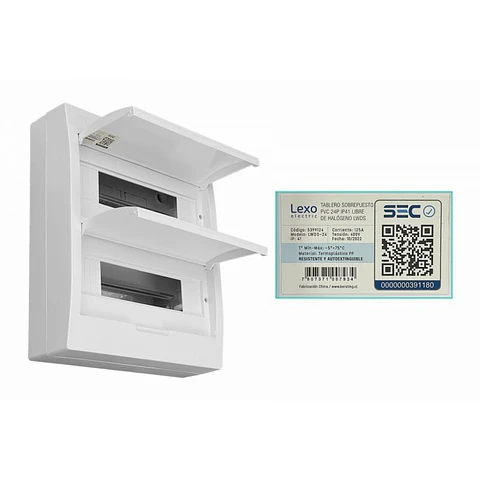 Tablero Sobrepuesto 24P Tapa Humo Lh - Lexo