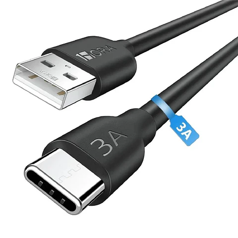 Cable USB Tipo C 3A 1M Negro
