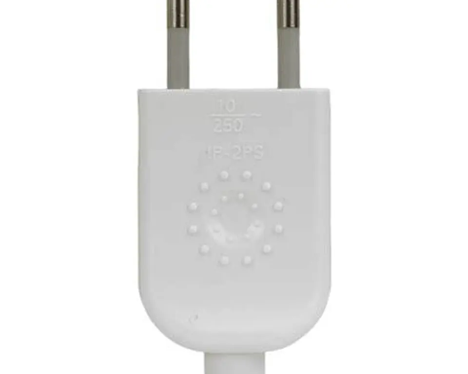 Enchufe Volante Macho Blanco 2P 10A- Lexo 1