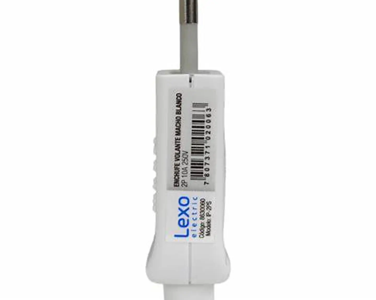 Enchufe Volante Macho Blanco 2P 10A- Lexo 2