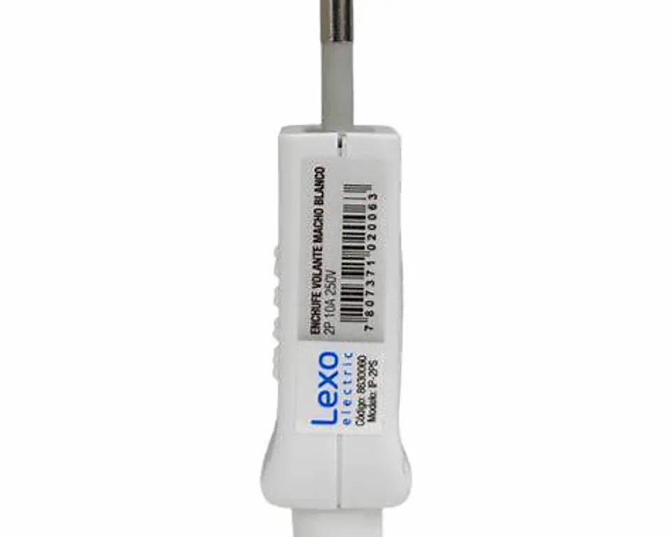 Enchufe Volante Macho Blanco 2P 10A- Lexo 2
