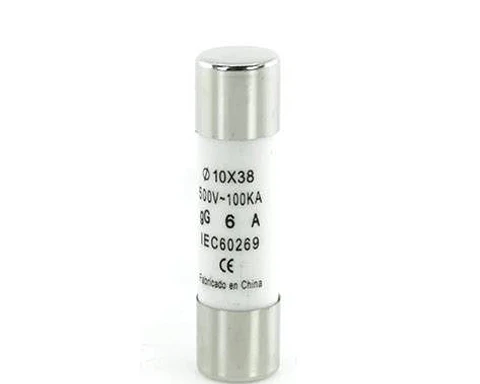 Fusible Cilíndrico 10X38Mm., 6A