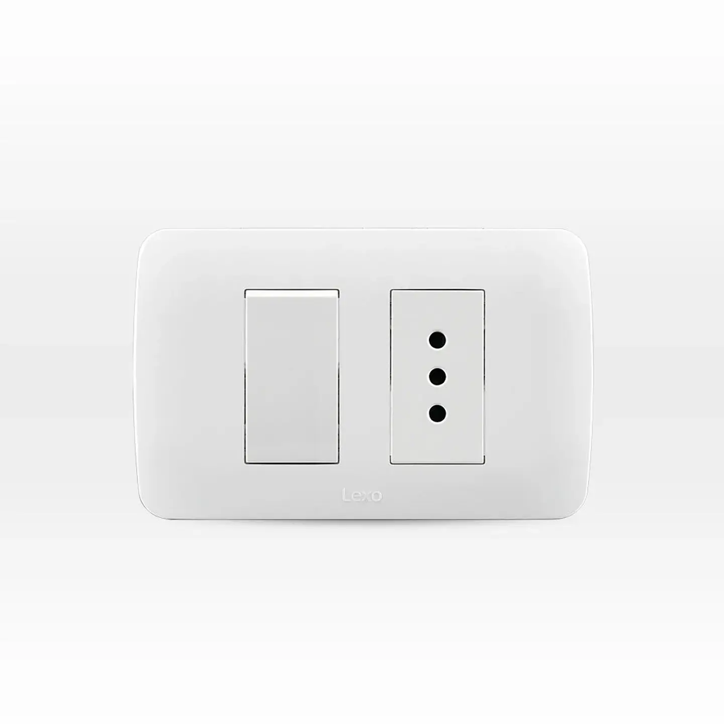 Int.Simple 9/12 + Toma Corriente 10A 250V Blanco Armado 1