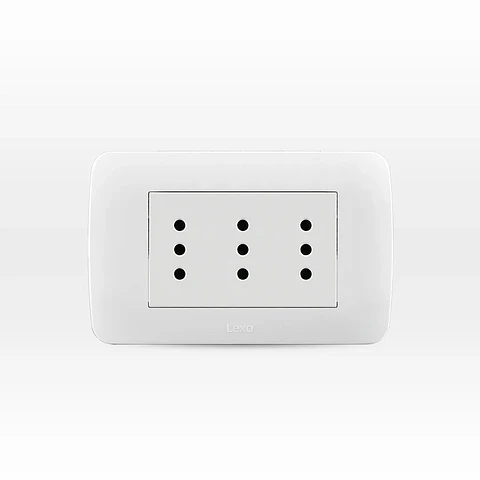 Toma Corriente Triplex 10A 250V Blanco Armado