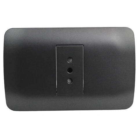 Toma Corriente Simple 10A 250V Grafito Armado