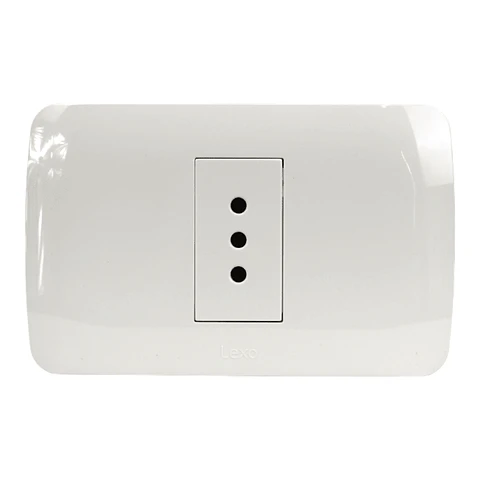 Toma Corriente Simple 10A 250V Blanco Armado