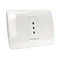 Toma Corriente Simple 10A 250V Blanco Armado - Miniatura 2