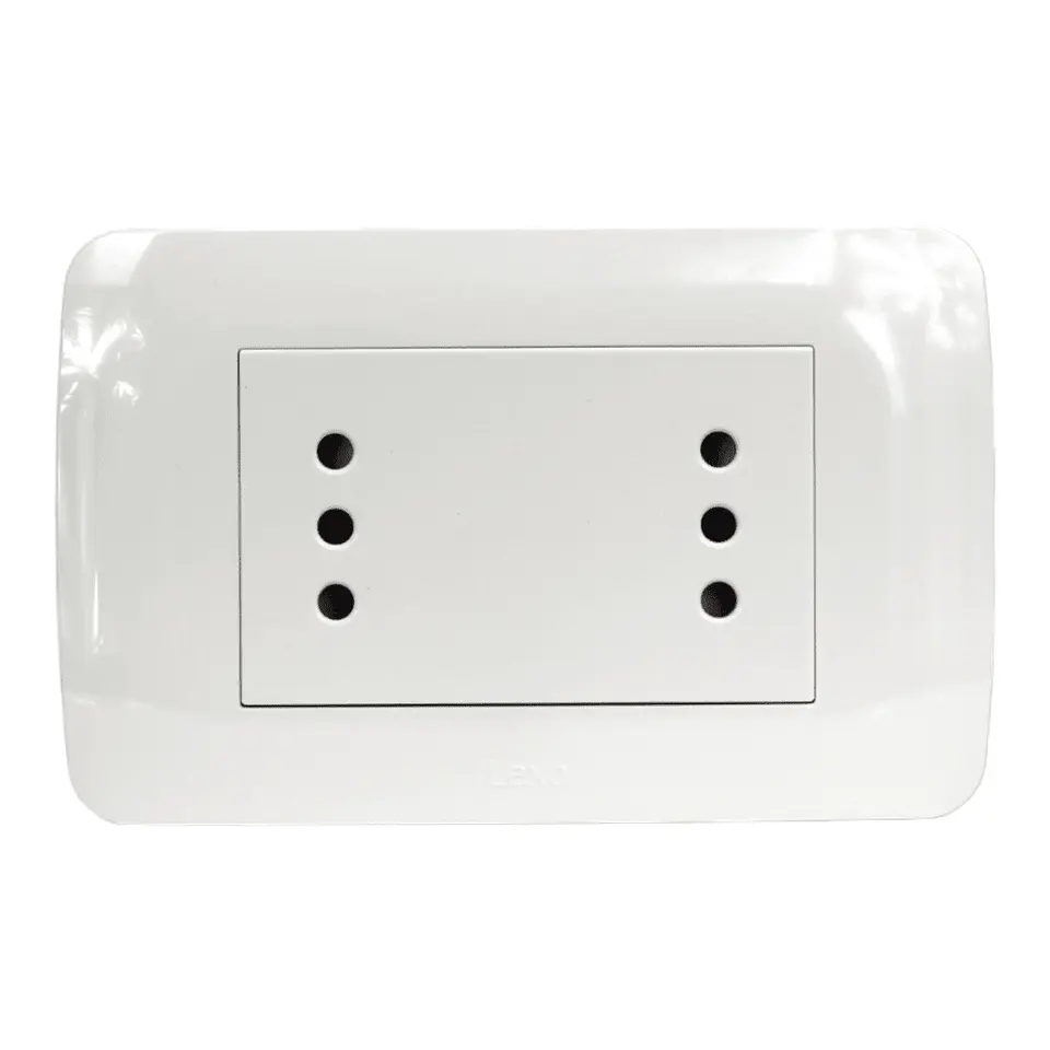 Toma De Corriente Dúplex 10A 250V Blanco Armado 1