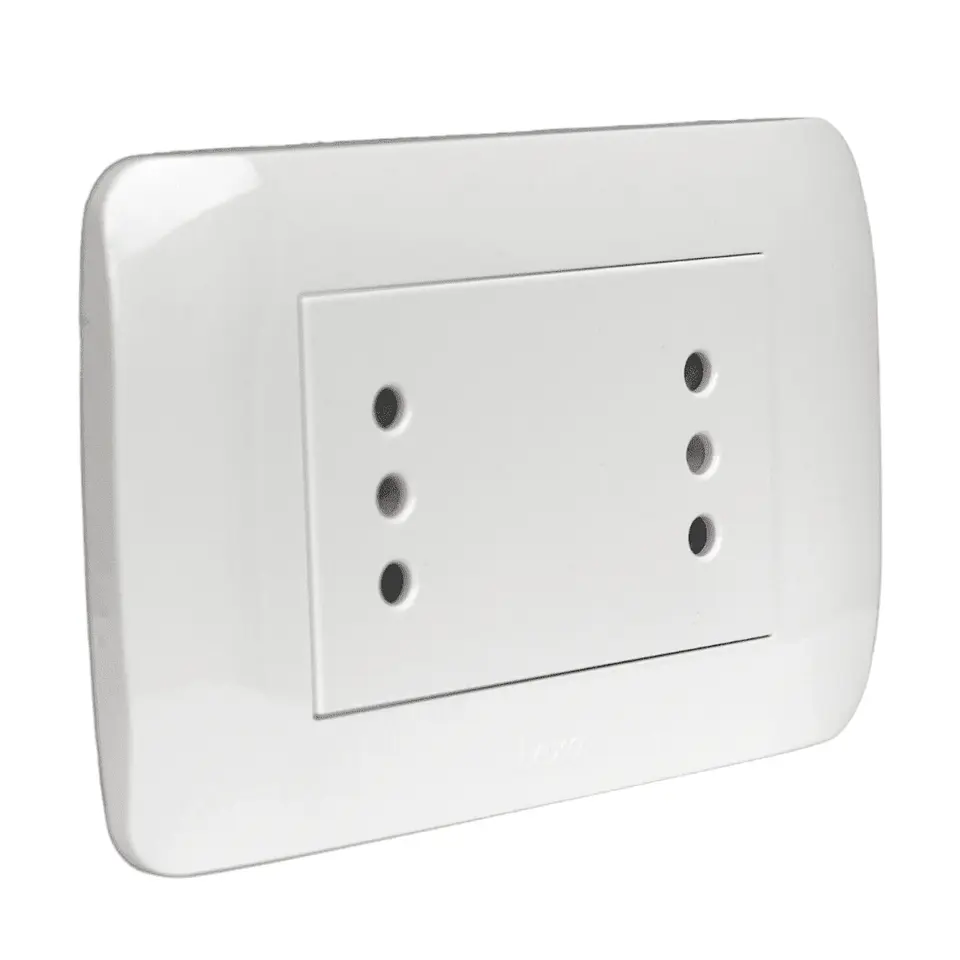 Toma De Corriente Dúplex 10A 250V Blanco Armado 2