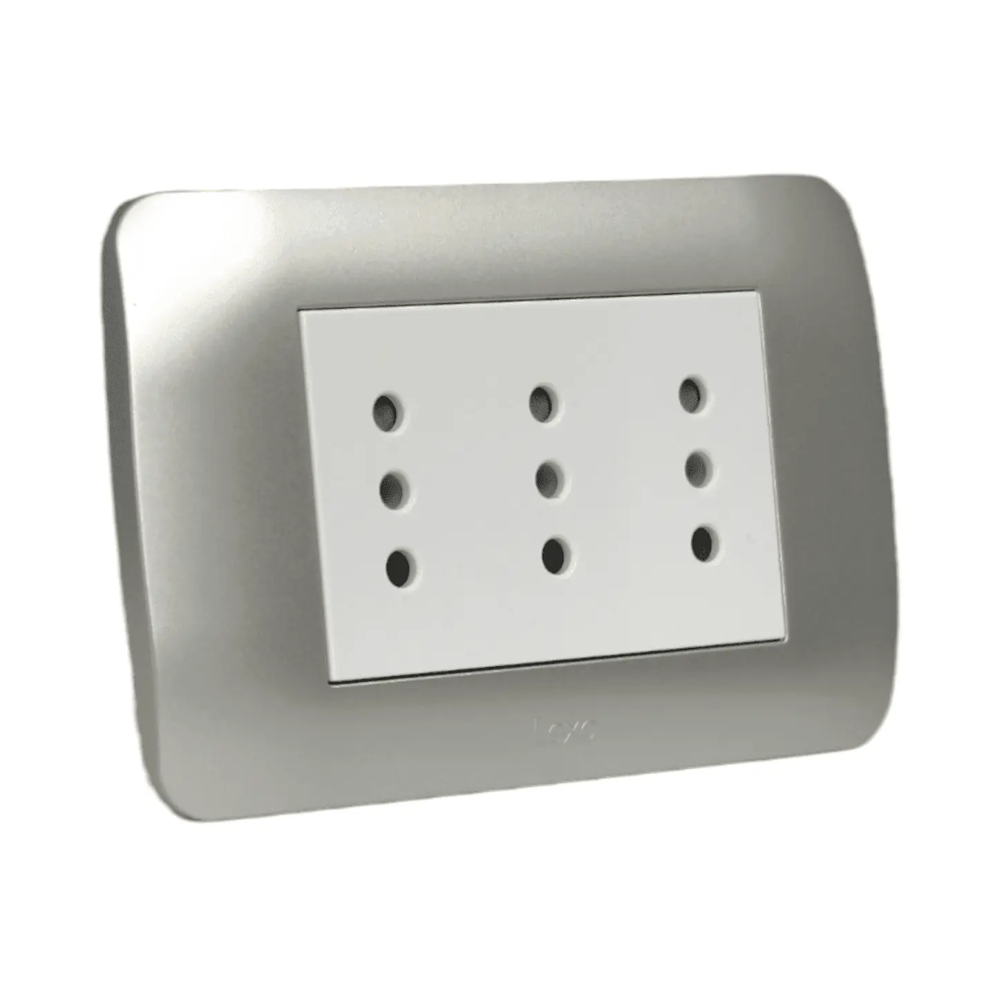 Toma Corriente Triplex 10A 250V Blanco/Plata Armado 2