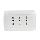 Toma Corriente Triplex 10/16A 250V Blanco Armado - Miniatura 1