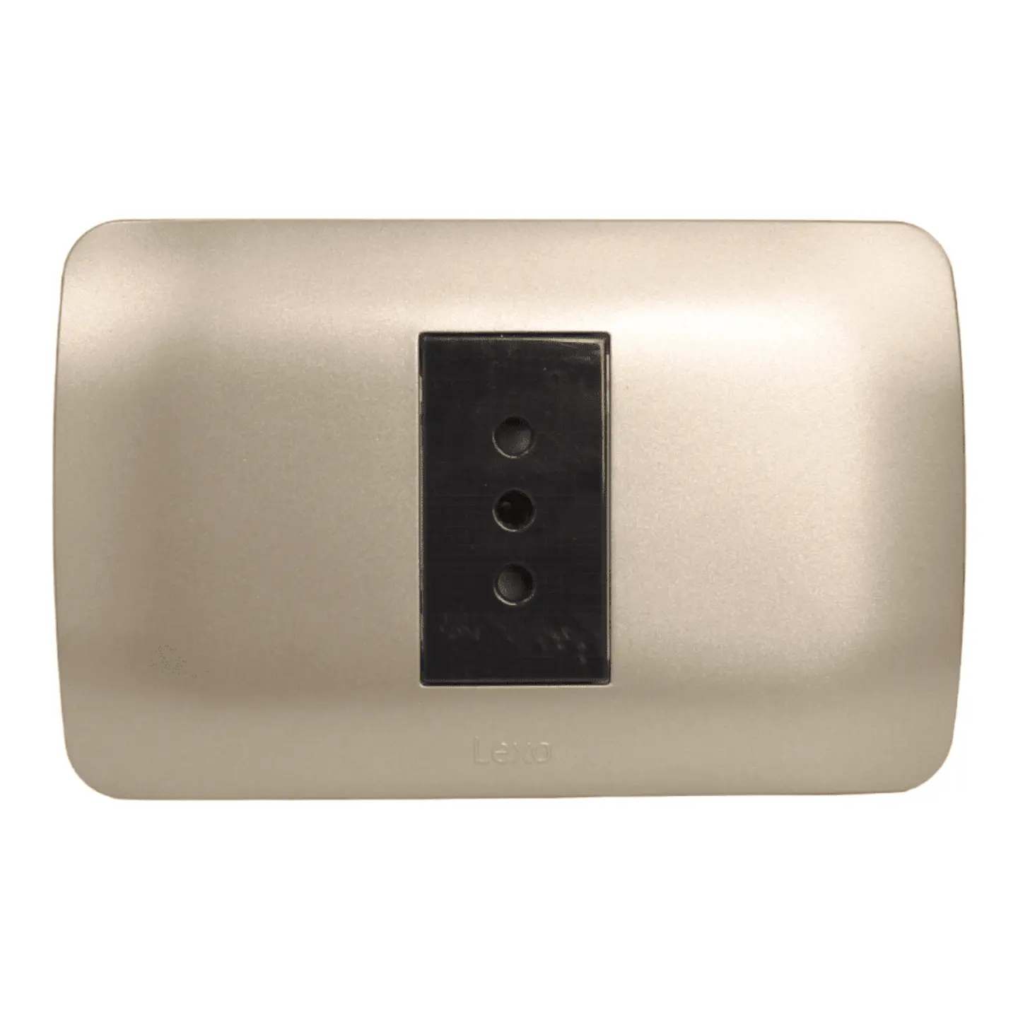 Toma Corriente Simple 10A 250V Café/Titanio Armado 1