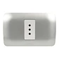 Toma Corriente Simple 10A 250V Blanco/Plata Armado - Miniatura 1