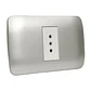 Toma Corriente Simple 10A 250V Blanco/Plata Armado - Miniatura 2