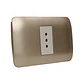 Toma Corriente Simple 10A 250V Beige/Titanio Armado - Miniatura 2