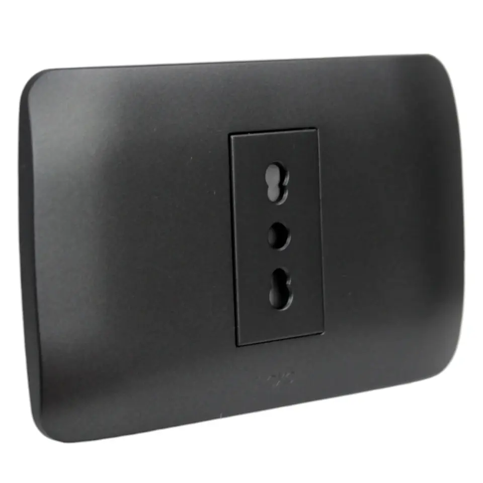 Toma Corriente Simple 10/16A 250V Grafito Armado 2
