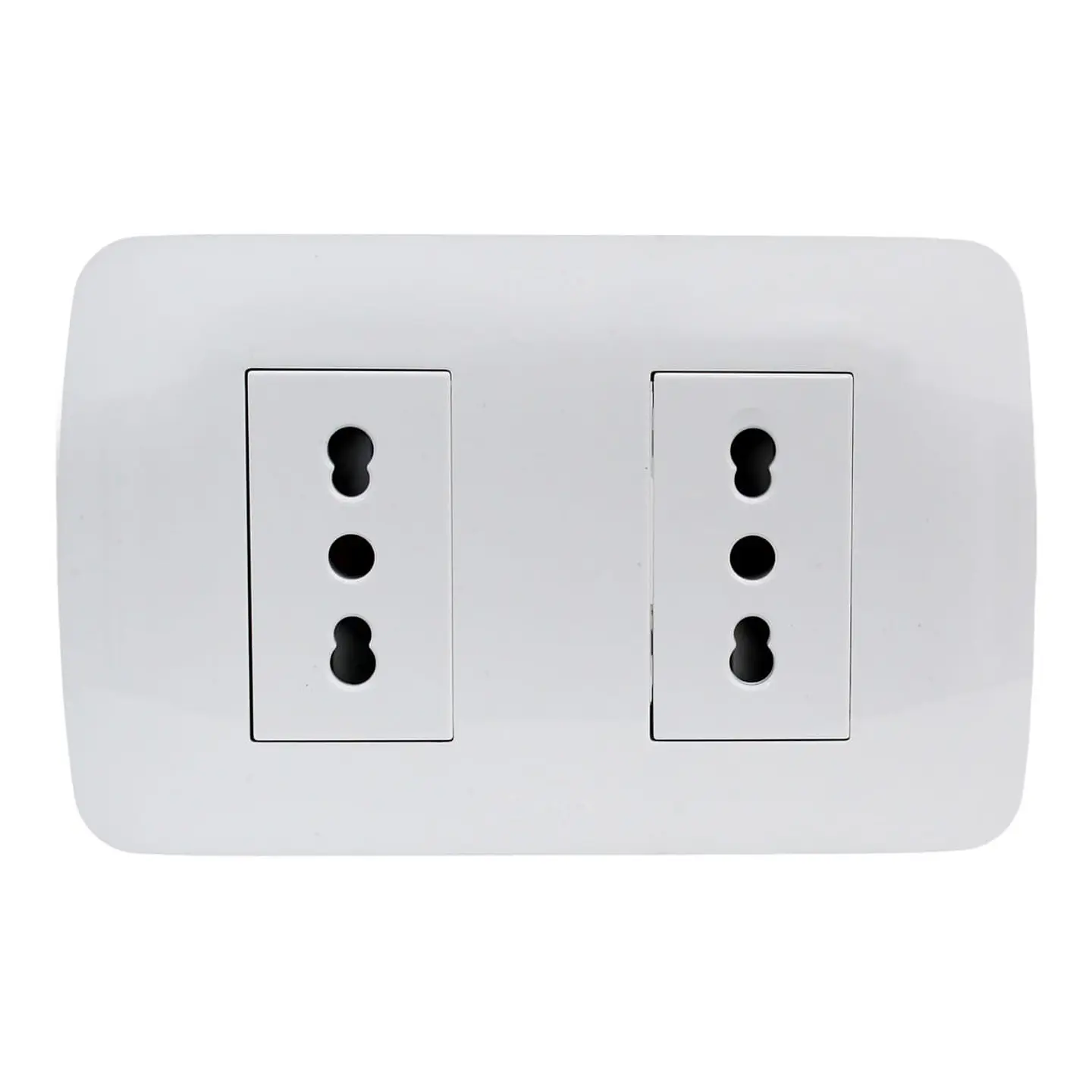Toma Corriente Doble 10/16A 250V Blanco Armado 1