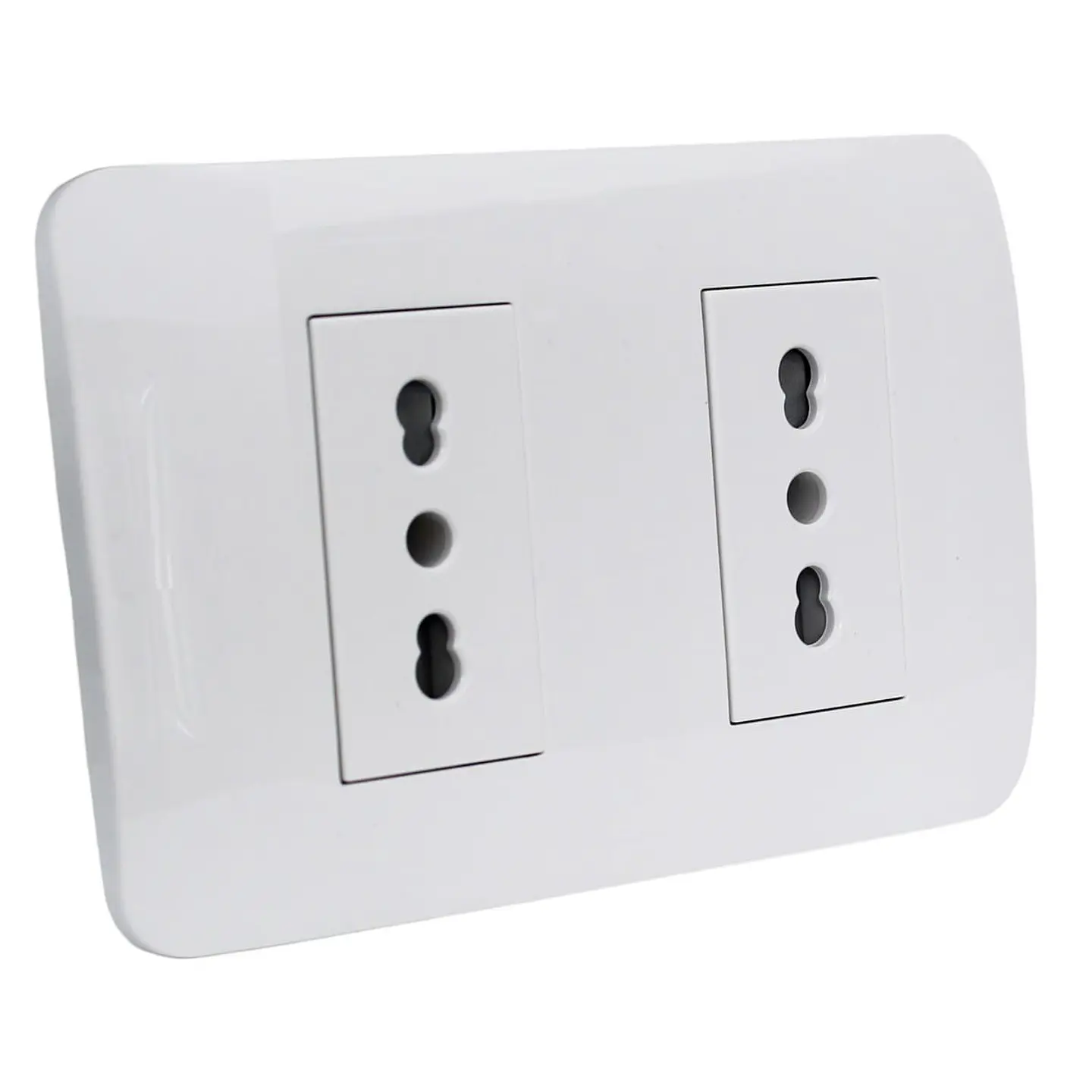 Toma Corriente Doble 10/16A 250V Blanco Armado 2