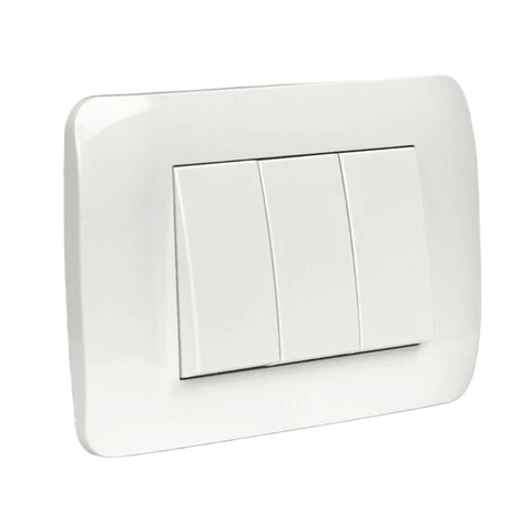 Interruptor Triple 9/32 10A 250V Blanco Armado
