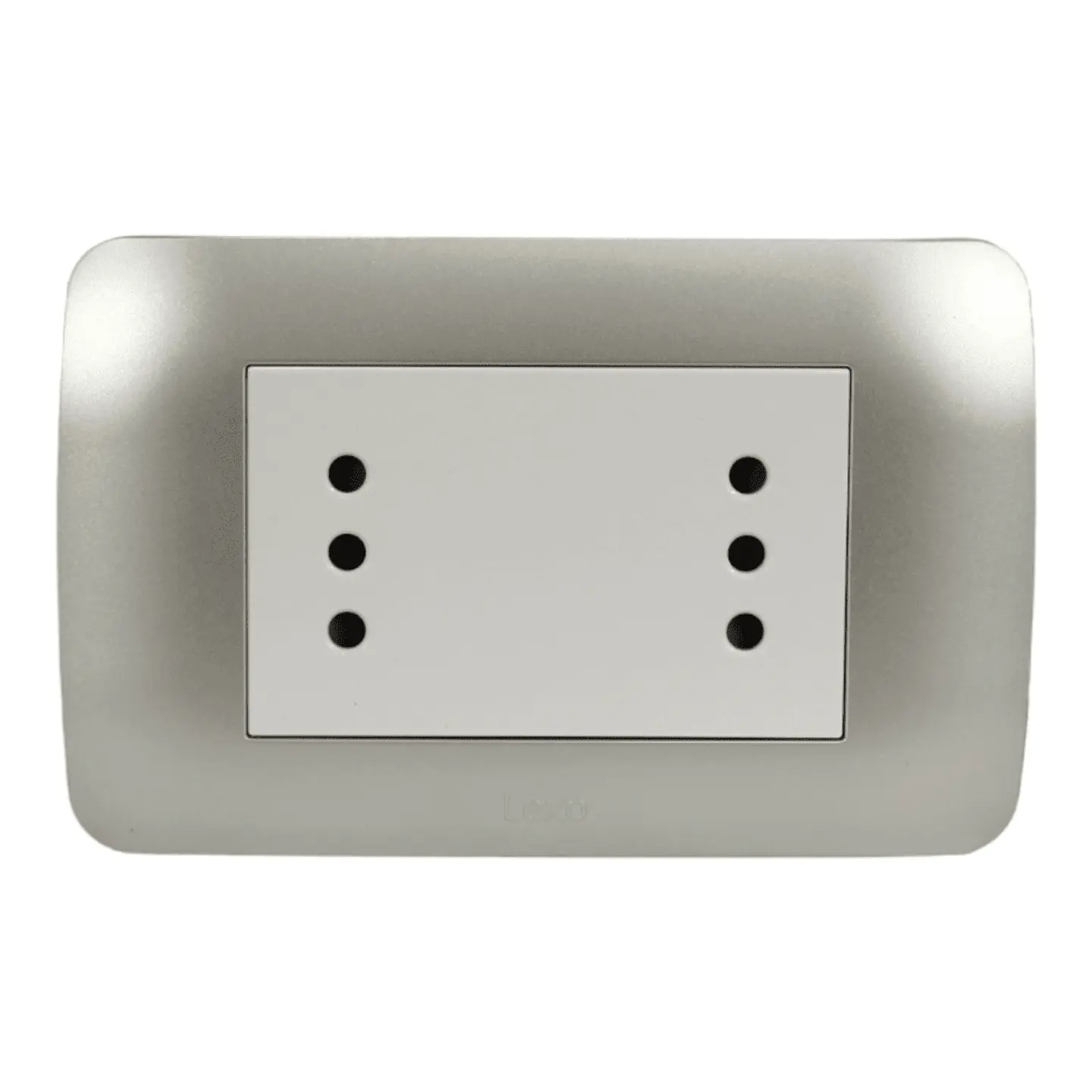 Toma De Corriente Dúplex 10A 250V Blanco/Plata Armado 1