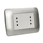 Toma De Corriente Dúplex 10A 250V Blanco/Plata Armado - Miniatura 2