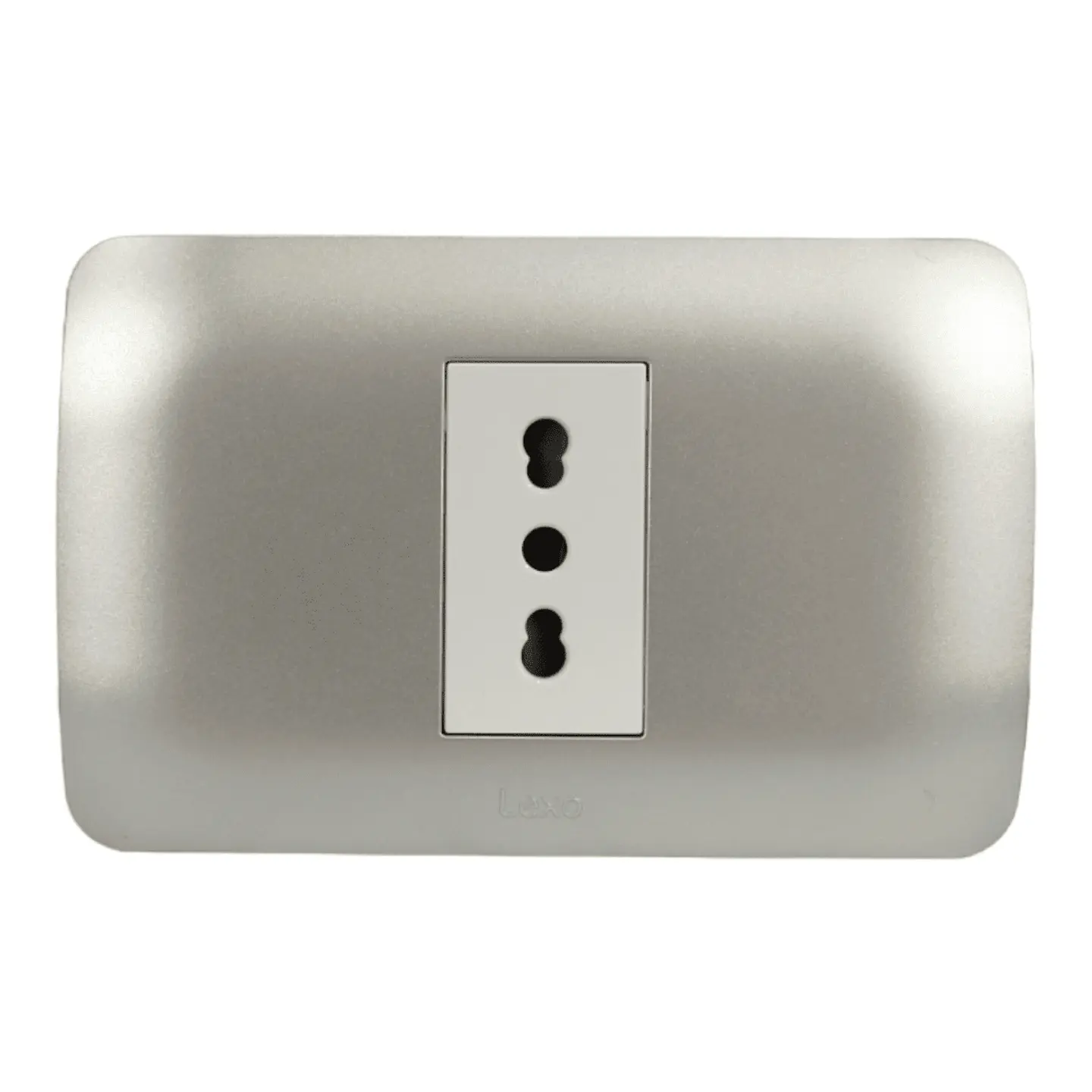 Toma Corriente Simple 10/16A 250V Blanco/Plata Armado 1