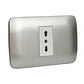 Toma Corriente Simple 10/16A 250V Blanco/Plata Armado - Miniatura 2