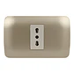 Toma Corriente Simple 10/16A 250V Beige/Titanio Armado - Miniatura 1