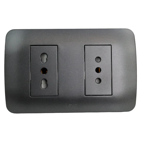 Toma Corriente Doble 10A+10/16A 250V Grafito Armado