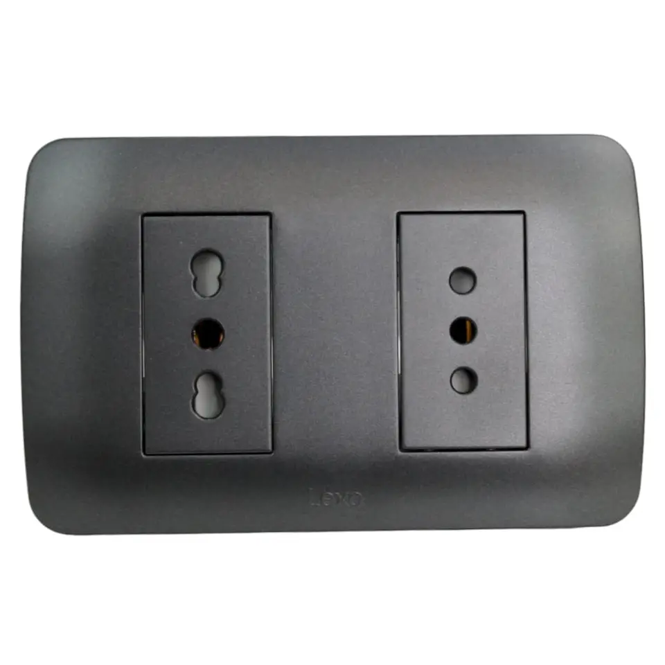Toma Corriente Doble 10A+10/16A 250V Grafito Armado 1