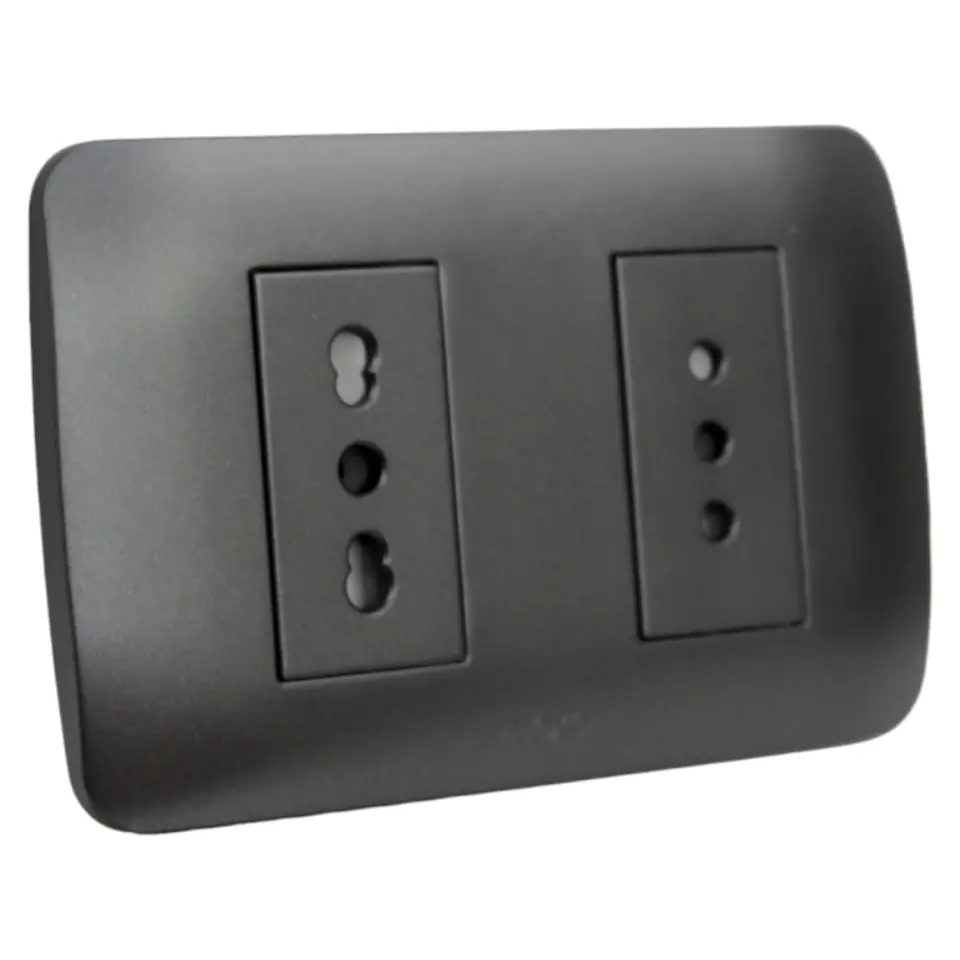 Toma Corriente Doble 10A+10/16A 250V Grafito Armado 2