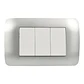 Interruptor Triple 9/32 10A 250V Blanco/Plata Armado - Miniatura 1