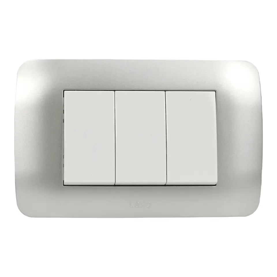 Interruptor Triple 9/32 10A 250V Blanco/Plata Armado 1