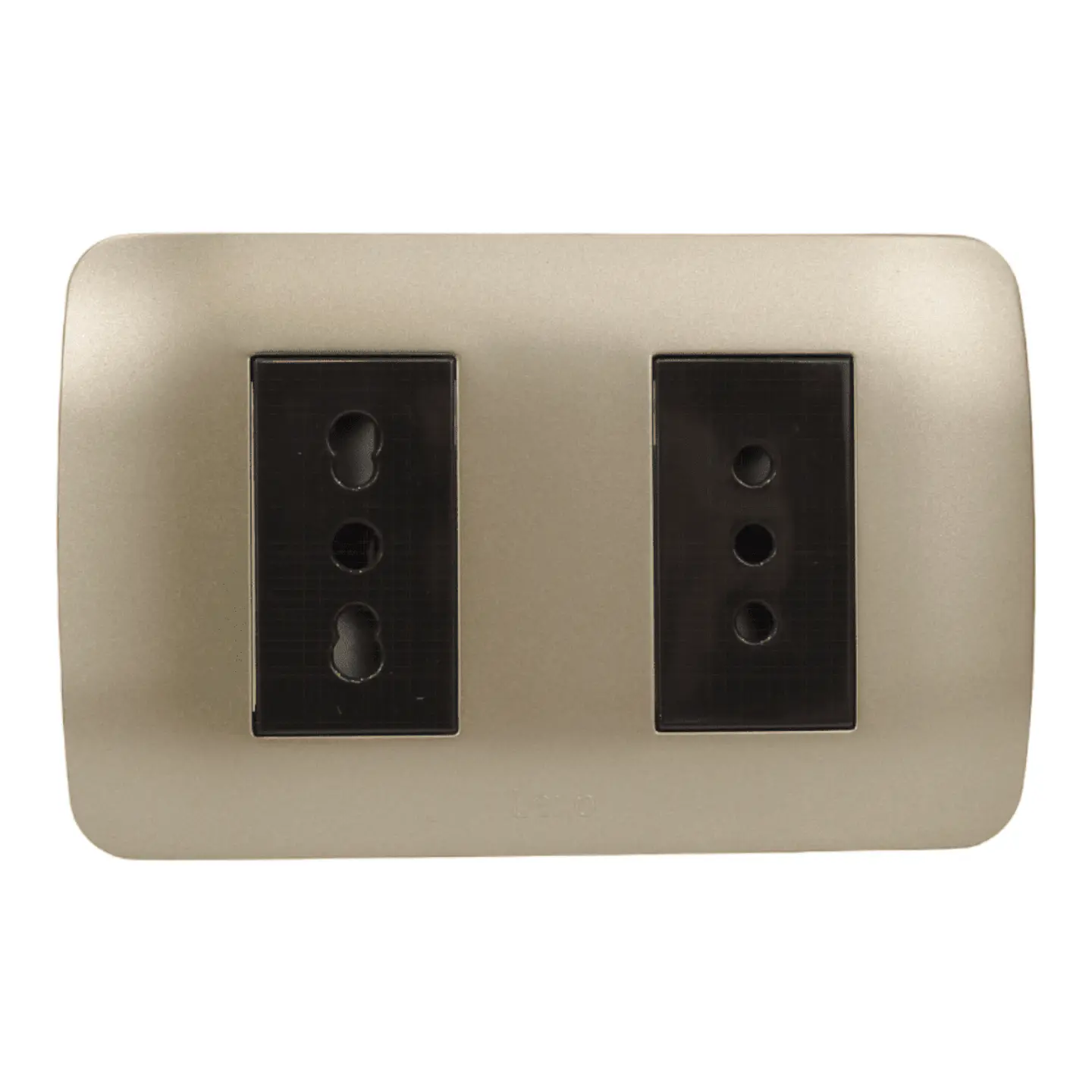 Toma Corriente Doble 10A+10/16A 250V Café/Titanio Armado 1
