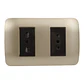 Toma Corriente Doble 10A+10/16A 250V Café/Titanio Armado - Miniatura 1