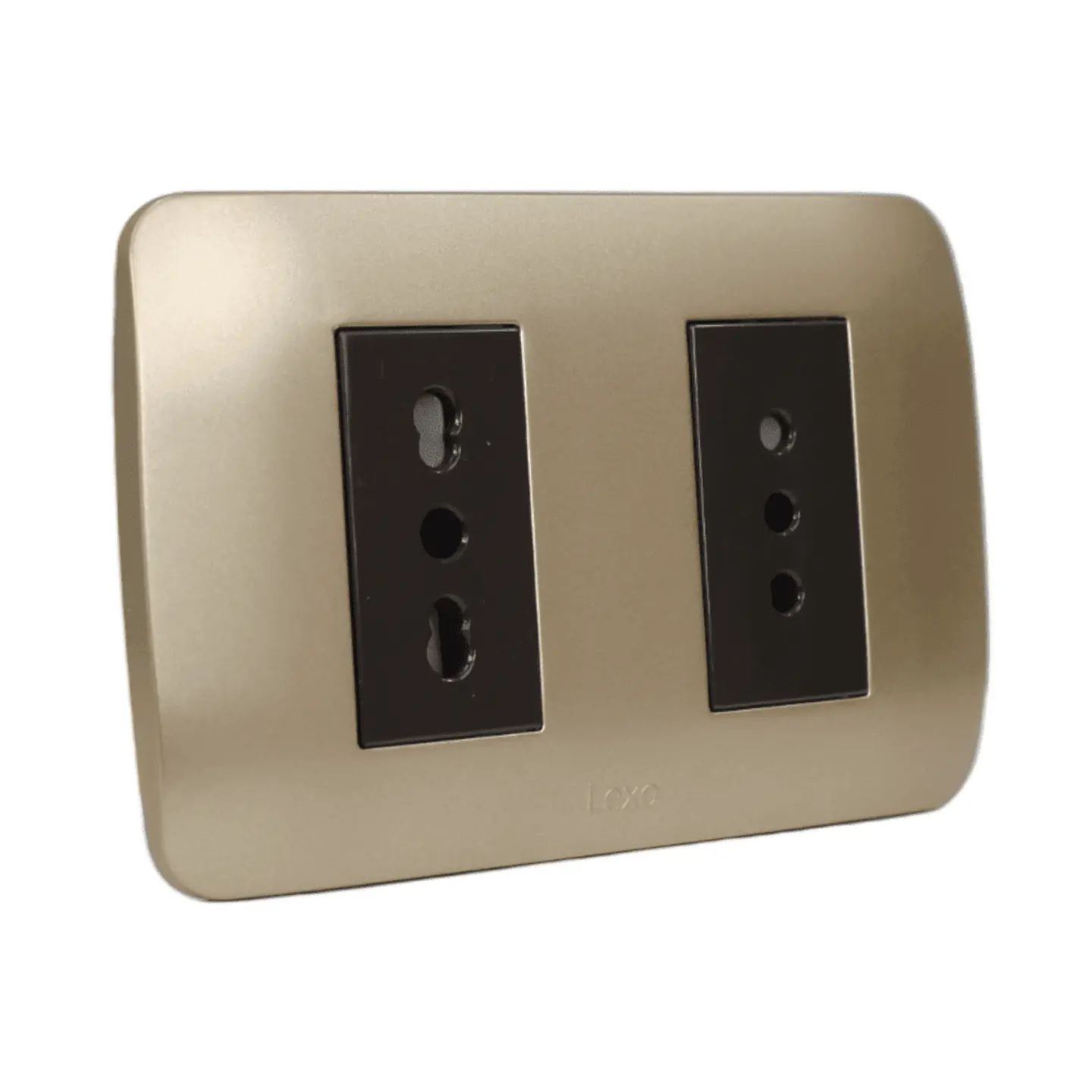 Toma Corriente Doble 10A+10/16A 250V Café/Titanio Armado 2