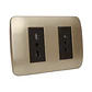 Toma Corriente Doble 10A+10/16A 250V Café/Titanio Armado - Miniatura 2