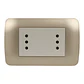 Toma De Corriente Dúplex 10A 250V Beige/Titanio - Miniatura 1