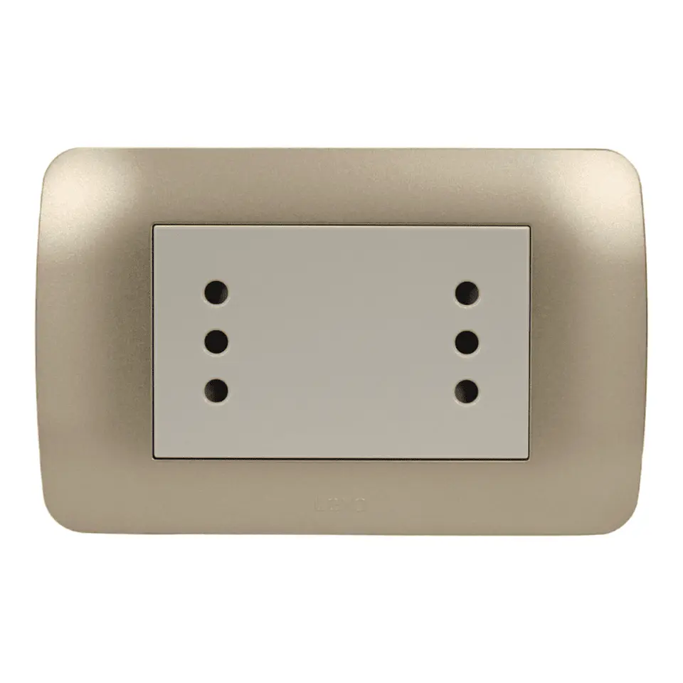 Toma De Corriente Dúplex 10A 250V Beige/Titanio 1