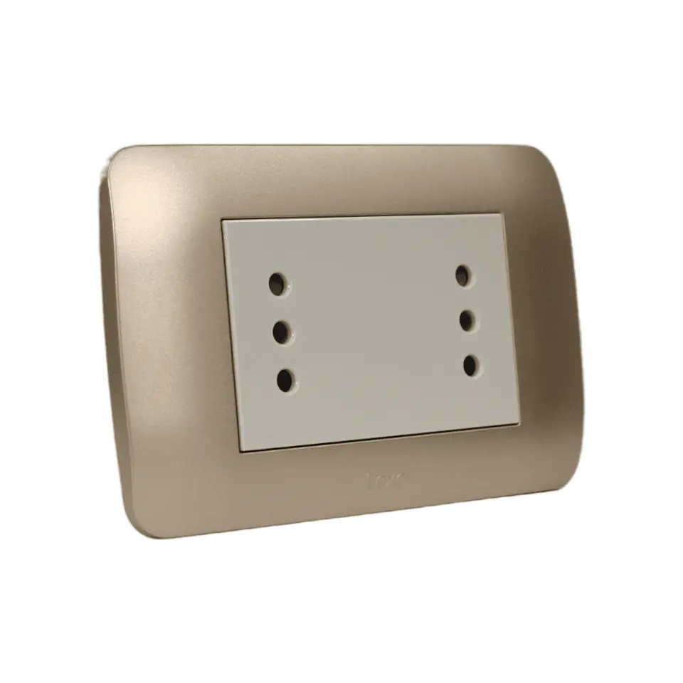 Toma De Corriente Dúplex 10A 250V Beige/Titanio 2