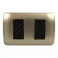 Interruptor Simple 9/12+Toma Corriente 10A 250V Café/Titanio Armado - Miniatura 1