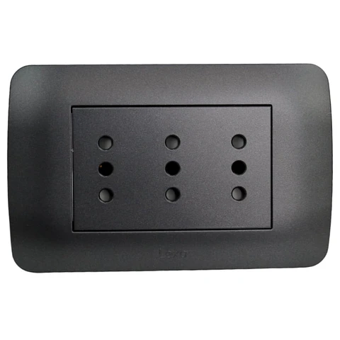 Toma De Corriente Triplex 10A 250V Grafito