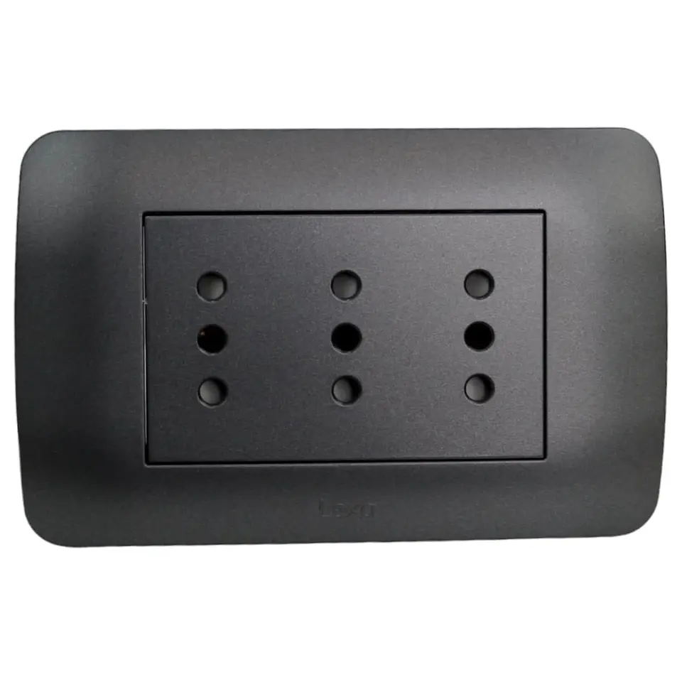 Toma De Corriente Triplex 10A 250V Grafito 1