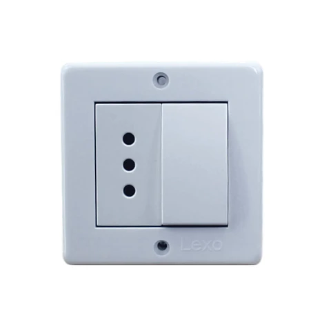 Casquete Ip20 Interruptor Mixto Sobrepuesto 9/12+ Enchufe Blanco -Lexo