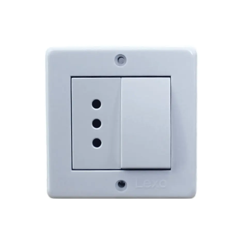 Casquete Ip20 Interruptor Mixto Sobrepuesto 9/12+ Enchufe Blanco -Lexo 1