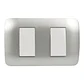 Interruptor Doble 9/15 10A 250V Blanco/Plata Armado - Miniatura 1