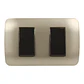 Interruptor Doble 9/15 10A 250V Café/Titanio Armado - Miniatura 1