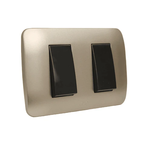Interruptor Doble 9/15 10A 250V Café/Titanio Armado