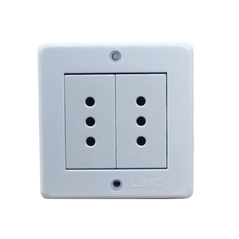 Casquete Ip20 Toma De Corriente Doble Sobrepuesto 10A Blanco - Lexo 1